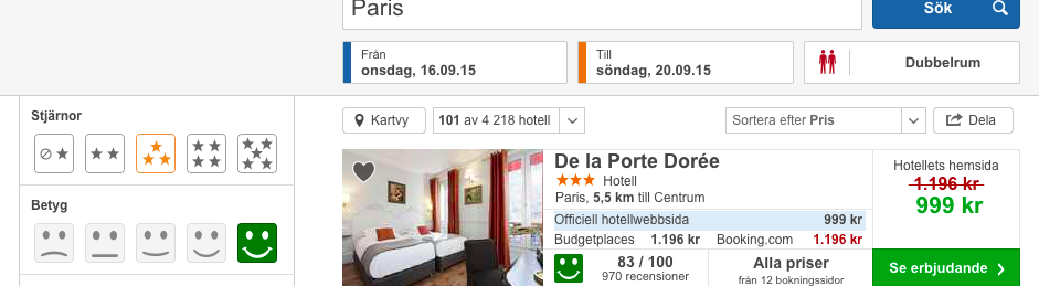 billigt hotell